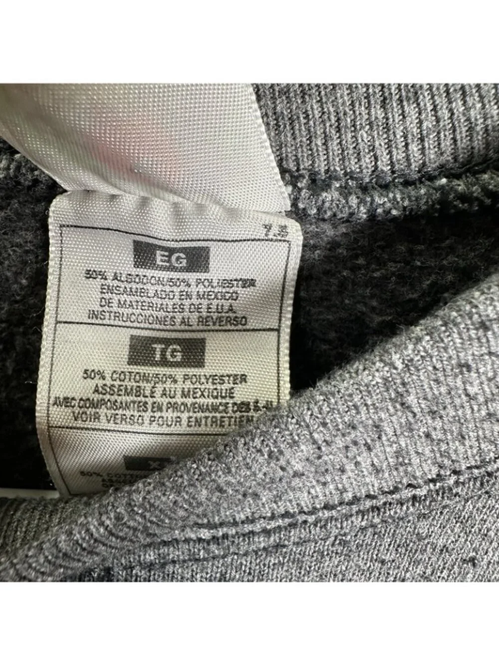 Vintage Fruit of the Loom XL Sweatshirt Gray Blank Cotton‎ Blend Pullover Crew